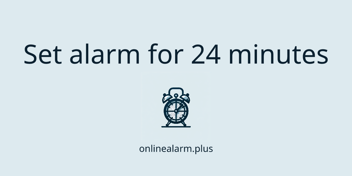 Set alarm for 24 minutes 👍